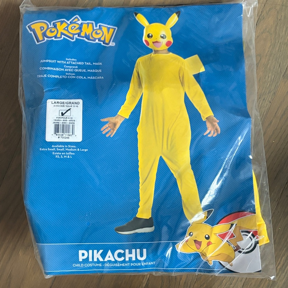 Rubie's Pikachu Costume Yellow Child Pokemon Outfit NWT large